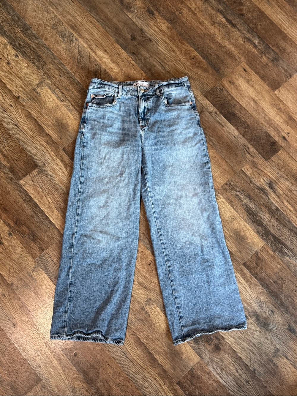Zara Light Blue Wide-Leg Jeans